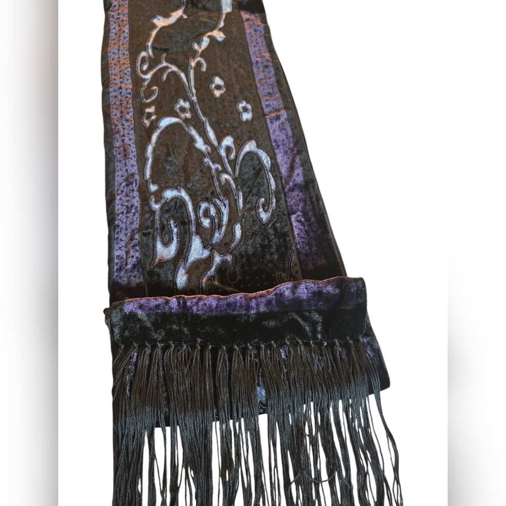Black and Purple Long Scarf